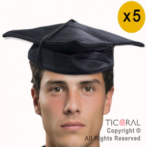 SOMBRERO EGRESADOS JERSEY NEGRO x 5